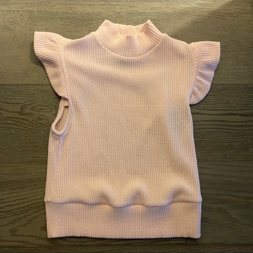 Blush Pink puff sleeve crop top